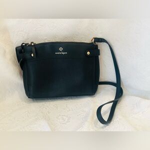 Nanette Lepore Black Purse Crossbody Vegan Pebbled Leather Small Black